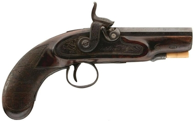 A 54-BORE SMALL PERCUSSION TRAVELLING PISTOL BY