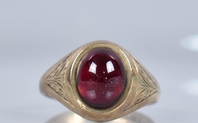 A 9ct Gold and Cabochon Garnet Signet Style Ring, Collect S...