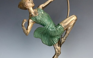 A. Bourquet (1930s) Bronze "Diana the Huntress"