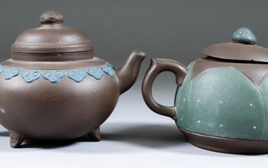 A Chinese Yixing Stoneware Teapot and Lid, the body...