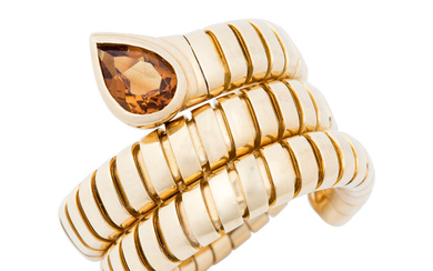 A Citrine and Gold Ring, Bulgari