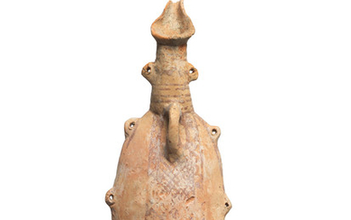A Cypriot white painted ware flask