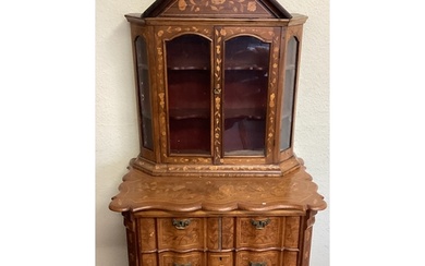 A Dutch Marquetry chest of drawers and cabinet. Est. £200 - ...