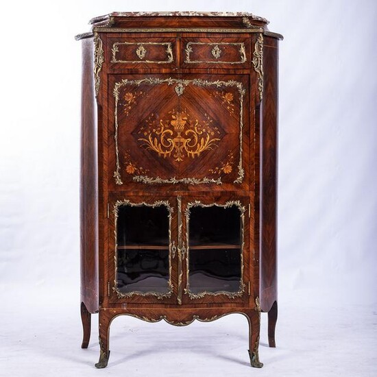 A FRENCH KINGSWOOD AND GILT-METAL MOUNTED CABINET, 19TH