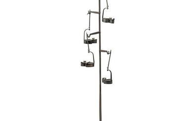 A Federal Cast-Iron Hotel Betty Lamp Stand