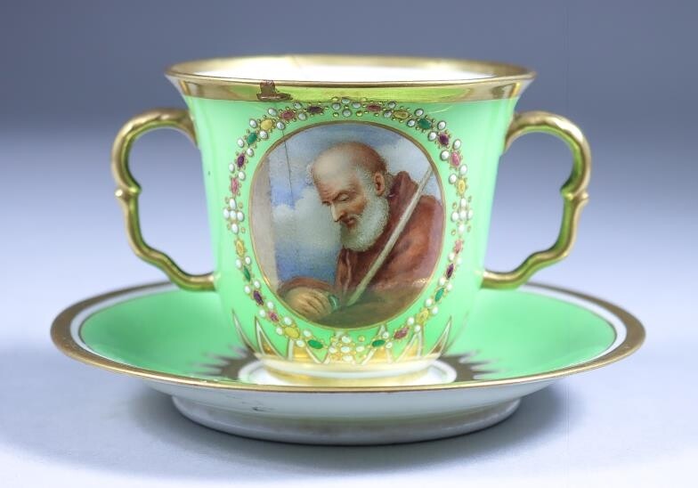 A Flight, Barr & Barr Porcelain Cabinet Cup and...