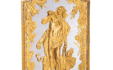 A French Gilt Bronze Fire Screen Depicting Heracles with Cerberus (circa 1880)