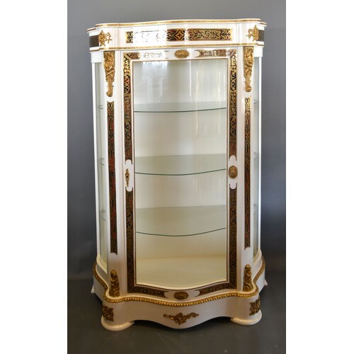 A French boulle style white painted and gilt metal mounted S...