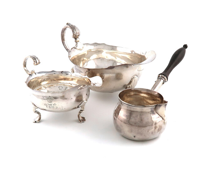 A George II silver brandy pan