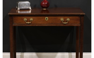 A George III mahogany side table, rectangular top with mould...