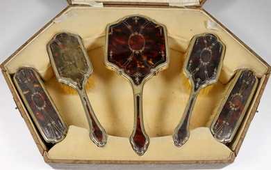 A George V Silver Gilt and Tortoise Shell Backed...