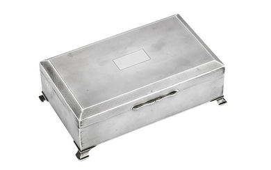 A George VI Art Deco sterling silver cigarette box