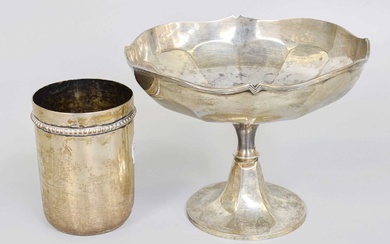 A German Silver Beaker and a George V Silver Pedestal-Bowl,...