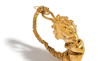 A Greek Gold Earring with the Head of a Maenad