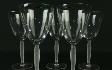 A Lalique france crystal stemware group