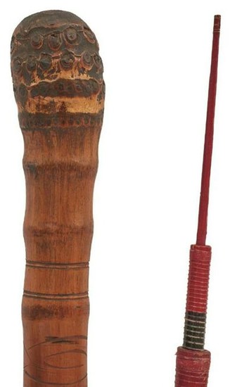 A MEIJI PERIOD JAPANESE GADGET WALKING CANE, the bamboo