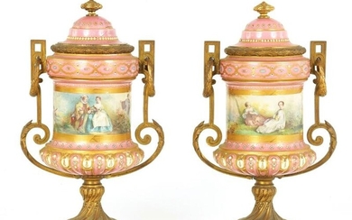 A PAIR OF 19TH CENTURY SEVRES PORCELAIN AND ORMOLU