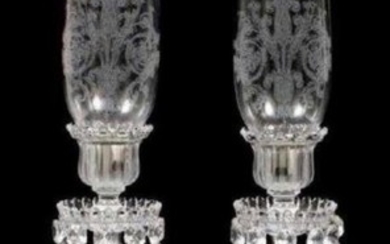 A PAIR OF BACCARAT HURRICANE LAMPS