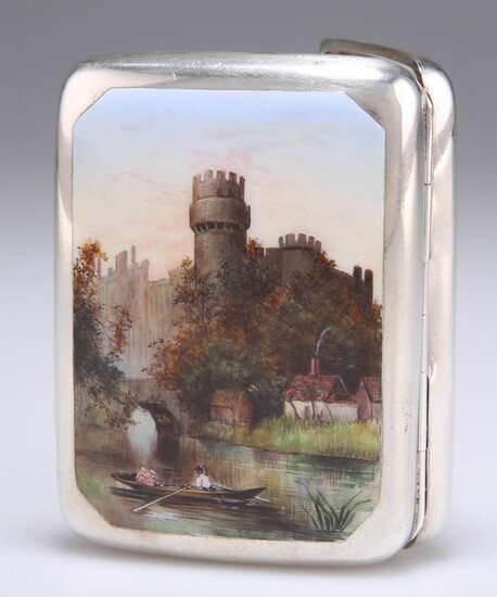 A VICTORIAN SILVER AND ENAMEL CIGARETTE CASE, by