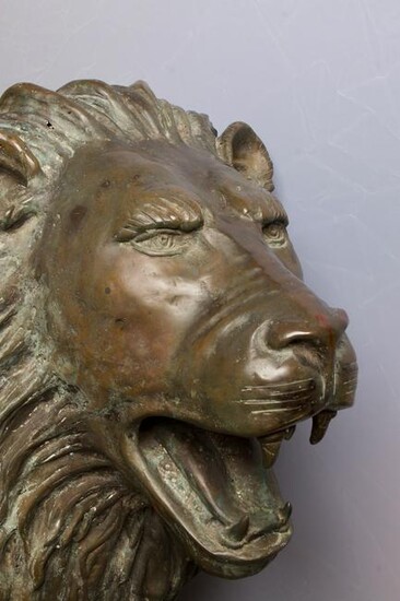 A Pair Of Imposing Bronze Lions by P. Di Grazia
