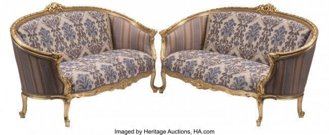 A Pair of French Louis XV-Style Carved Gilt Wood
