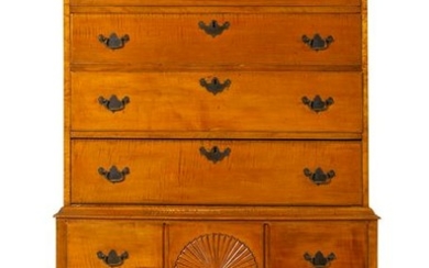 A Queen Anne Style Maple Highboy