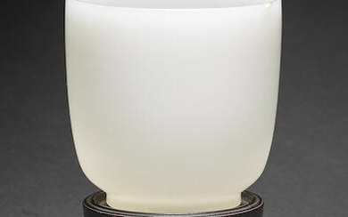A RARE WHITE JADE CUP