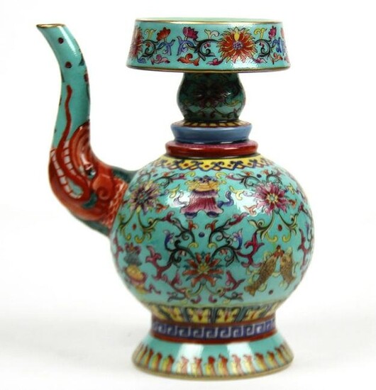A Rare Chinese Famille Rose Wine Pot
