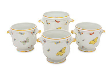 A Set of Four Limoges Porcelain Cache Pots