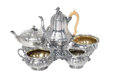A Six-Piece Victorian Silver Tea and Coffee-Service by Robert Garrard, London, 1838