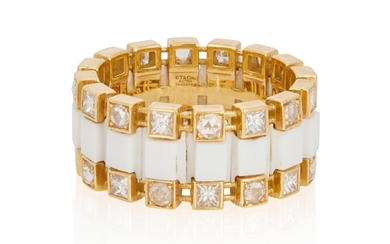 A Tiffany & Co. white onyx and diamond ring