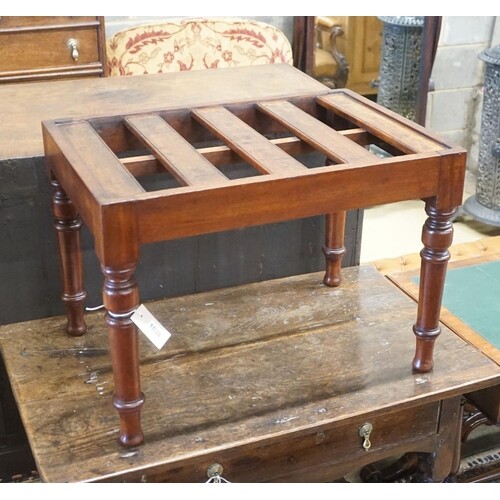 A Victorian rectangular mahogany luggage stand, width 66cm d...