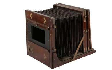 A Whole Plate Mahogany & Brass Tailboard Camera