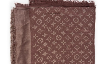 A brown and gold shawl, Louis Vuitton monogram the...
