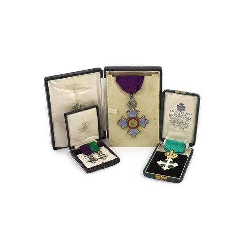 A cased C.B.E., Order of St. Maurice and St. Lazarus of Ital...