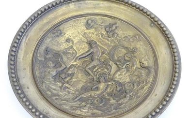 A cast decorative plate depicting the triumph of the