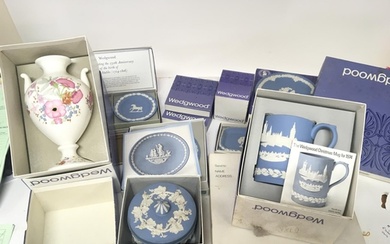 A collection of boxed Wedgwood Jasperware ceramics dishes mu...