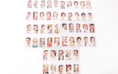 A collection of movie star cigarette cards
