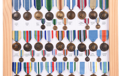 A collection of twenty-seven United Nations Service Medals