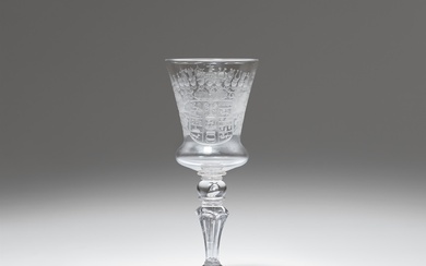 A cut glass goblet with the arms of Imperial Count Friedrich Karl von Schönborn-Buchheim