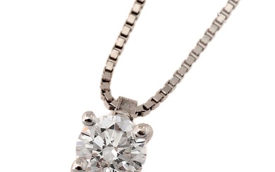 A diamond necklace set with a brilliant-cut diamond weighing app. 0.20 ct.,...