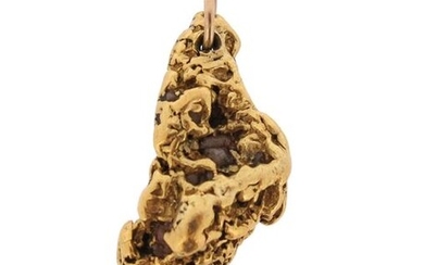A gold nugget pendant, 3cm high (including bale), 12g