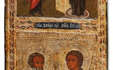 A large Russian icon of the Annunciation