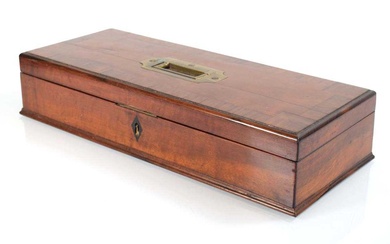 A late 19th century mahogany and rosewood crossbanded box with...