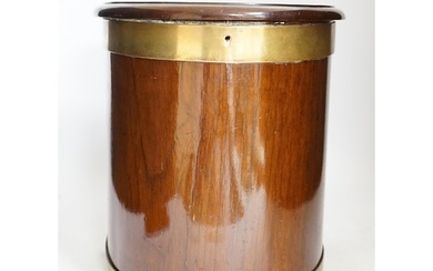 A late Georgian brass bound mahogany box / case, no key...