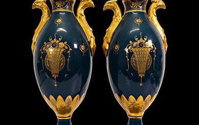 A pair of beautiful French Deco vases signed Pinon Heuze.