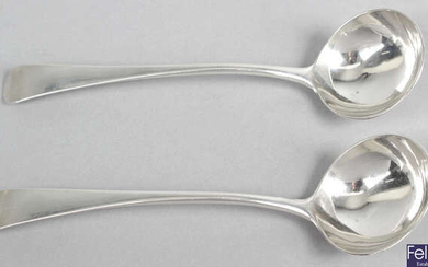 A pair of provincial silver toddy ladles, possibly Richard Ferris, Exeter.