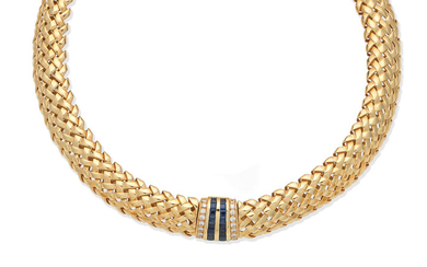 A sapphire and diamond 'Vannerie' necklace,, by Tiffany