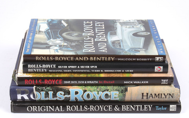 A set of 5 books, including Rolls Royce & Bentley 1946-1965.