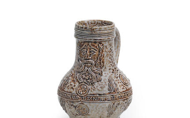 A small Cologne/Frechen stoneware jug (Bartmannskrug), late 16th century